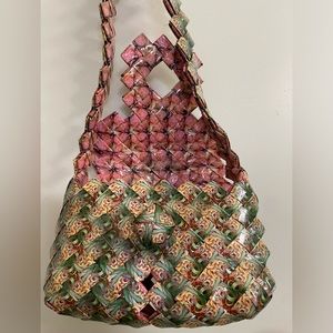 Purse Hand made in Mexico with repurposed materias (plastic packaging).